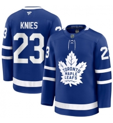 Men Toronto Maple Leafs Matthew Knies 23 Fanatics Home Blue Premium Stitched Hockey Jersey