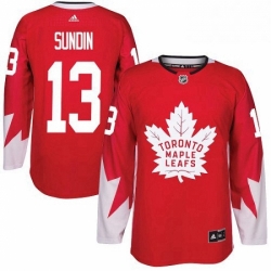 Mens Adidas Toronto Maple Leafs 13 Mats Sundin Premier Red Alternate NHL Jersey 