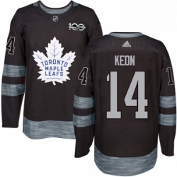 Mens Adidas Toronto Maple Leafs 14 Dave Keon Authentic Black 1917 2017 100th Anniversary NHL Jersey 