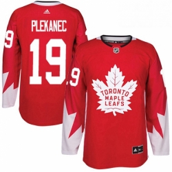 Mens Adidas Toronto Maple Leafs 19 Tomas Plekanec Authentic Red Alternate NHL Jerse