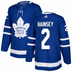 Mens Adidas Toronto Maple Leafs 2 Ron Hainsey Authentic Royal Blue Home NHL Jersey 