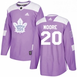 Mens Adidas Toronto Maple Leafs 20 Dominic Moore Authentic Purple Fights Cancer Practice NHL Jersey 