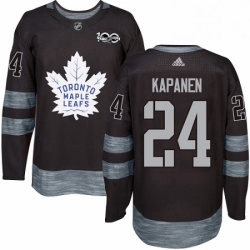 Mens Adidas Toronto Maple Leafs 24 Kasperi Kapanen Authentic Black 1917 2017 100th Anniversary NHL Jersey 