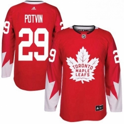 Mens Adidas Toronto Maple Leafs 29 Felix Potvin Premier Red Alternate NHL Jersey 