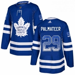 Mens Adidas Toronto Maple Leafs 29 Mike Palmateer Authentic Blue Drift Fashion NHL Jersey 