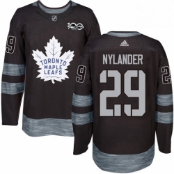 Mens Adidas Toronto Maple Leafs 29 William Nylander Authentic Black 1917 2017 100th Anniversary NHL Jersey 