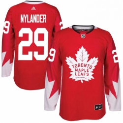 Mens Adidas Toronto Maple Leafs 29 William Nylander Authentic Red Alternate NHL Jersey 