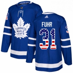 Mens Adidas Toronto Maple Leafs 31 Frederik Andersen Authentic Royal Blue USA Flag Fashion NHL Jersey 