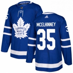 Mens Adidas Toronto Maple Leafs 35 Curtis McElhinney Premier Royal Blue Home NHL Jersey 