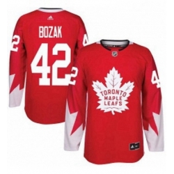 Mens Adidas Toronto Maple Leafs 42 Tyler Bozak Premier Red Alternate NHL Jersey 