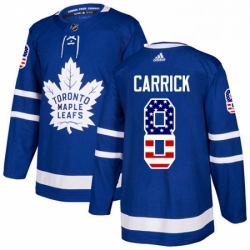 Mens Adidas Toronto Maple Leafs 8 Connor Carrick Authentic Royal Blue USA Flag Fashion NHL Jersey 