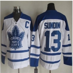 Toronto Maple Leafs #13 Mats Sundin White CCM Throwback Winter Classic Stitched NHL Jersey