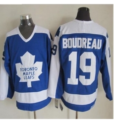 Toronto Maple Leafs #19 Bruce Boudreau Blue White CCM Throwback Stitched NHL jersey