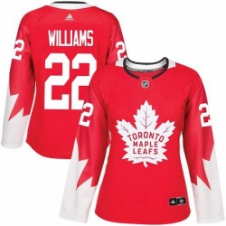 Womens Adidas Toronto Maple Leafs 22 Tiger Williams Authentic Red Alternate NHL Jersey 