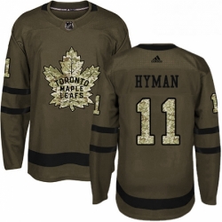 Youth Adidas Toronto Maple Leafs 11 Zach Hyman Authentic Green Salute to Service NHL Jersey 