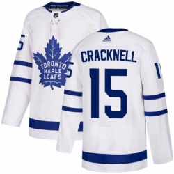 Youth Adidas Toronto Maple Leafs 15 Adam Cracknell Authentic White Away NHL Jersey 