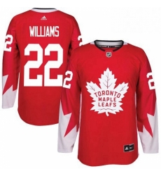 Youth Adidas Toronto Maple Leafs 22 Tiger Williams Authentic Red Alternate NHL Jersey 