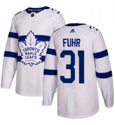 Youth Adidas Toronto Maple Leafs 31 Grant Fuhr Authentic White 2018 Stadium Series NHL Jersey 