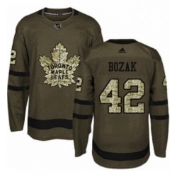 Youth Adidas Toronto Maple Leafs 42 Tyler Bozak Authentic Green Salute to Service NHL Jersey 