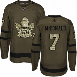 Youth Adidas Toronto Maple Leafs 7 Lanny McDonald Authentic Green Salute to Service NHL Jersey 