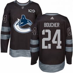 Mens Adidas Vancouver Canucks 24 Reid Boucher Premier Black 1917 2017 100th Anniversary NHL Jersey 