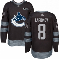 Mens Adidas Vancouver Canucks 8 Igor Larionov Authentic Black 1917 2017 100th Anniversary NHL Jersey 