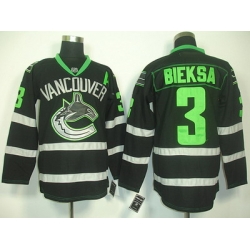 nhl vancouver canucks #3 bieksa black A patch