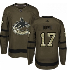 Youth Adidas Vancouver Canucks 17 Nic Dowd Premier Green Salute to Service NHL Jersey 