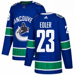 Youth Adidas Vancouver Canucks 23 Alexander Edler Authentic Blue Home NHL Jersey 