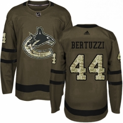 Youth Adidas Vancouver Canucks 44 Todd Bertuzzi Premier Green Salute to Service NHL Jersey 