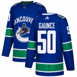 Youth Adidas Vancouver Canucks 50 Brendan Gaunce Premier Blue Home NHL Jersey 