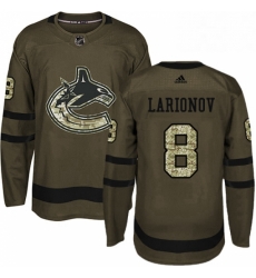 Youth Adidas Vancouver Canucks 8 Igor Larionov Premier Green Salute to Service NHL Jersey 