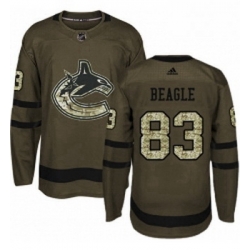 Youth Adidas Vancouver Canucks 83 Jay Beagle Authentic Green Salute to Service NHL Jersey 