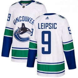 Youth Adidas Vancouver Canucks 9 Brendan Leipsic Authentic White Away NHL Jerse