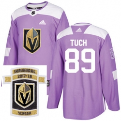 Adidas Golden Knights #89 Alex Tuch Purple Authentic Fights Cancer Stitched NHL Inaugural Season Patch Jersey