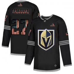 Men Vegas Golden Knights 27 Shea Theodore Black USA Flag Fashion Adidas Jersey