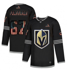 Men Vegas Golden Knights 67 Teemu Pulkkinen Black USA Flag Fashion Adidas Jersey