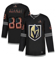 Men Vegas Golden Knights 88 Nate Schmidt Black USA Flag Fashion Adidas Jersey