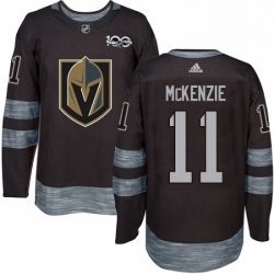 Mens Adidas Vegas Golden Knights 11 Curtis McKenzie Authentic Black 1917 2017 100th Anniversary NHL Jersey 