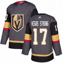 Mens Adidas Vegas Golden Knights 17 Vegas Strong Premier Gray Home NHL Jersey 