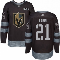 Mens Adidas Vegas Golden Knights 21 Cody Eakin Authentic Black 1917 2017 100th Anniversary NHL Jersey 