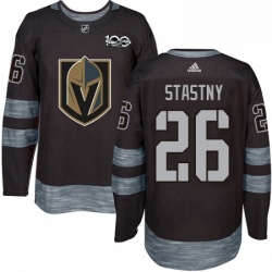 Mens Adidas Vegas Golden Knights 26 Paul Stastny Authentic Black 1917 2017 100th Anniversary NHL Jersey 