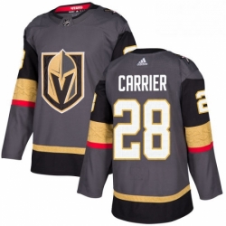 Mens Adidas Vegas Golden Knights 28 William Carrier Authentic Gray Home NHL Jersey 