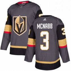 Mens Adidas Vegas Golden Knights 3 Brayden McNabb Authentic Gray Home NHL Jersey 