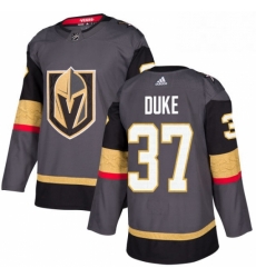 Mens Adidas Vegas Golden Knights 37 Reid Duke Premier Gray Home NHL Jersey 