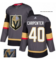 Mens Adidas Vegas Golden Knights 40 Ryan Carpenter Authentic Gray Fashion Gold NHL Jersey