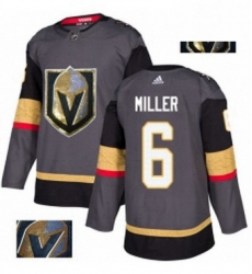 Mens Adidas Vegas Golden Knights 6 Colin Miller Authentic Gray Fashion Gold NHL Jersey 