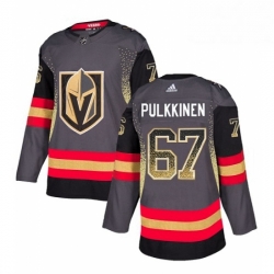 Mens Adidas Vegas Golden Knights 67 Teemu Pulkkinen Authentic Black Drift Fashion NHL Jersey 