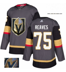 Mens Adidas Vegas Golden Knights 75 Ryan Reaves Authentic Gray Fashion Gold NHL Jersey 