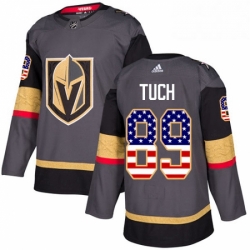 Mens Adidas Vegas Golden Knights 89 Alex Tuch Authentic Gray USA Flag Fashion NHL Jersey 